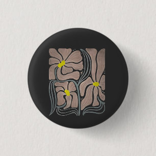 Badge Rond 2,50 Cm Fleurs Boho subtiles Anti Trump Anti Maga