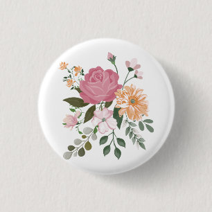 Badge Rond 2,50 Cm Fleurs d'eau
