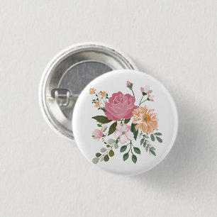 Badge Rond 2,50 Cm Fleurs d'eau
