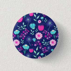 Badge Rond 2,50 Cm Fleurs délicates et détails botaniques