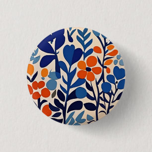 Badge Rond 2,50 Cm fleurs retro 70's