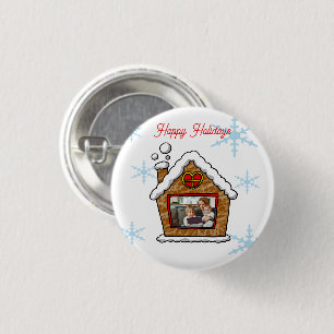 Badge Rond 2,50 Cm Flocons de neige de maison en pain d'épices person
