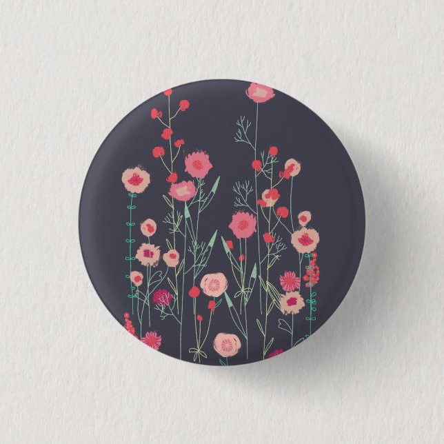 Badge Rond 2,50 Cm Floral Dark (Devant)