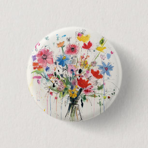 Badge Rond 2,50 Cm Florales fantaisistes, fleuries