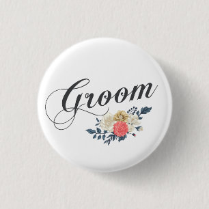 Badge Rond 2,50 Cm Flore simple et élégante   Bouton d'épingle