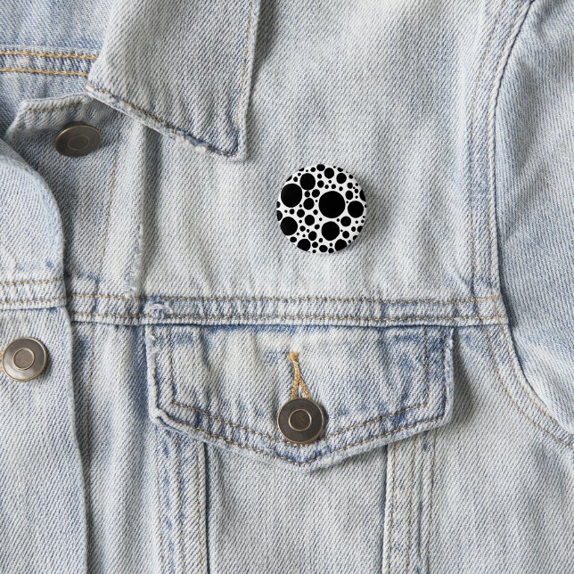 Badge Rond 2,50 Cm Folie de Polkadot (En situation)