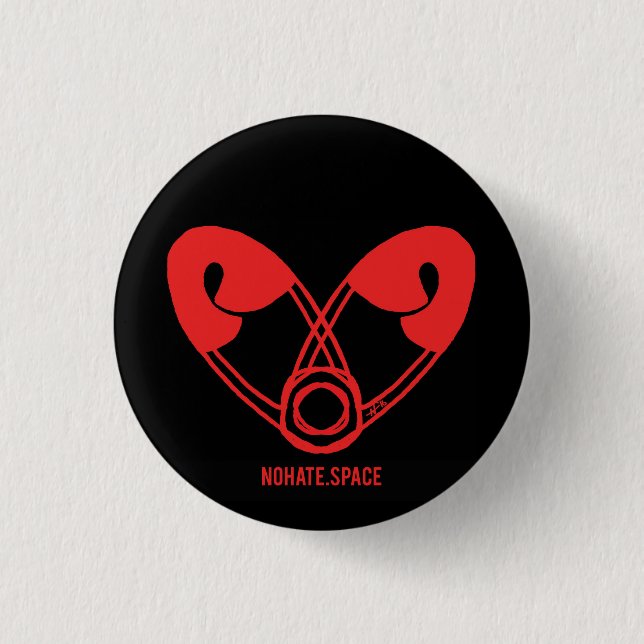 Badge Rond 2,50 Cm Fonctionnaire aucun bouton de l'espace de haine (Devant)