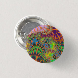 Badge Rond 2,50 Cm Fonte orange arc-en-ciel