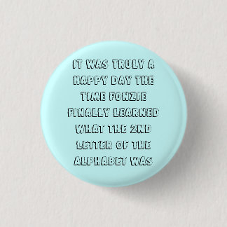 Badge Rond 2,50 Cm Fonzie apprend l'alphabet !