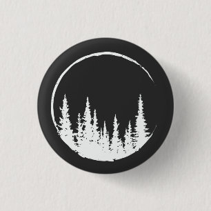 Badge Rond 2,50 Cm Forêt Florale Arbre Arbre Aimant Forêt Arbre