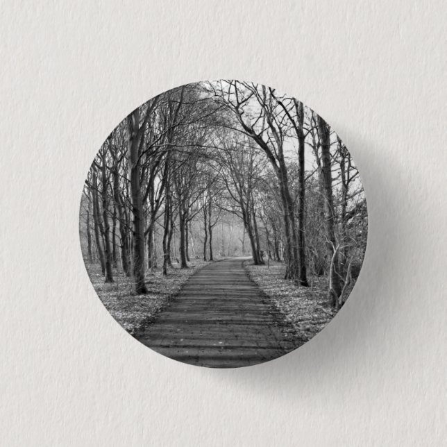 Badge Rond 2,50 Cm Forêt, noir et blanc (Devant)