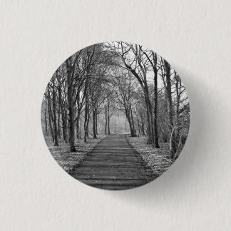 Badge Rond 2,50 Cm Forêt, noir et blanc