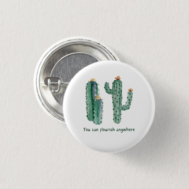 Badge Rond 2,50 Cm Formes cactus (Devant & derrière)