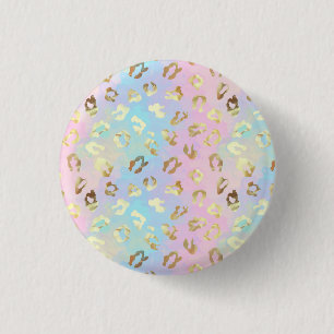 Badge Rond 2,50 Cm Foulard à motif léopard couleurs pastel