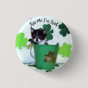 Badge Rond 2,50 Cm Foxi Moxi's St. Patrick's Day - Chat / Bouton Kitt