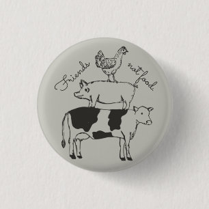 Badge Rond 2,50 Cm friends not food