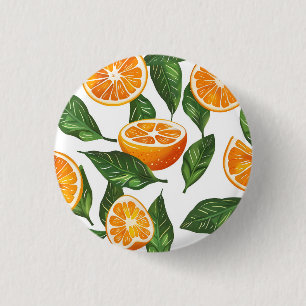 Badge Rond 2,50 Cm Fruit Botanique Orange Citrus Sans Couture