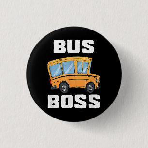 Badge Rond 2,50 Cm Funny Bus Boss School Bus Driver