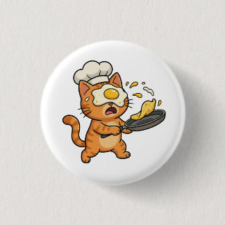 Badge Rond 2,50 Cm Funny Cat Chef Button