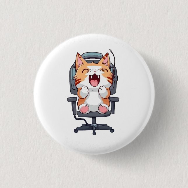 Badge Rond 2,50 Cm Funny Cat Freak'n Meow Out (Devant)
