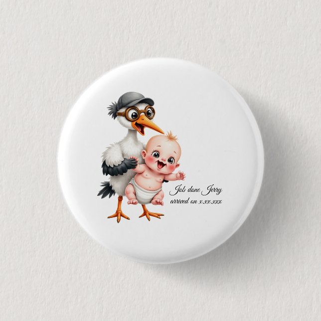 Badge Rond 2,50 Cm Funny designed sticker buttons baby shower adjust  (Devant)