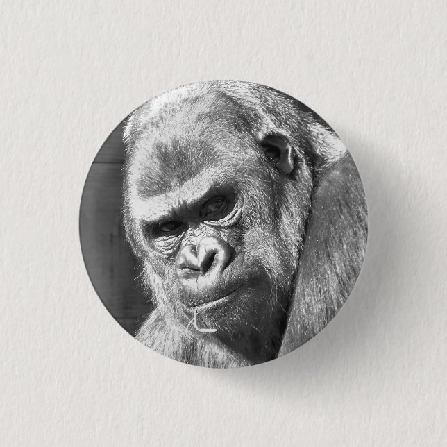 BADGE ROND 2,50 CM FUNNY GORILLA (Devant)