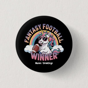 Badge Rond 2,50 Cm Gagnant de Football Fantastique Licorne Drôle Styl