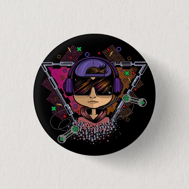 Badge Rond 2,50 Cm Gamer Boy (Devant)