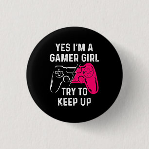 Badge Rond 2,50 Cm Gamer Gift I Am A Gamer Girl