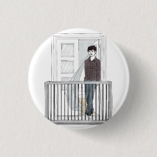 Badge Rond 2,50 Cm garçon dans le balcon