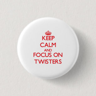 Badge Rond 2,50 Cm Gardez le calme et le foyer sur des tornades