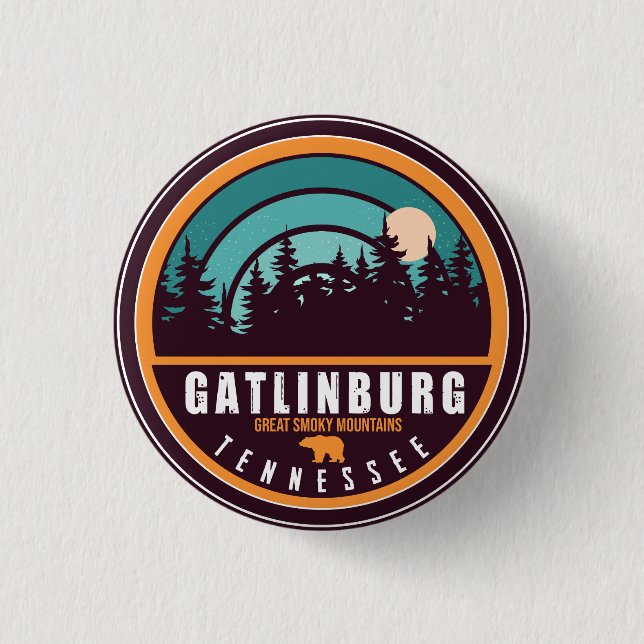 Badge Rond 2,50 Cm Gatlinburg Tennessee Mounts Souvenirs (Devant)