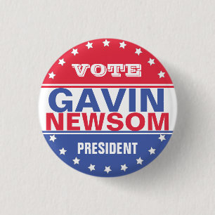 Badge Rond 2,50 Cm Gavin Newsom Président