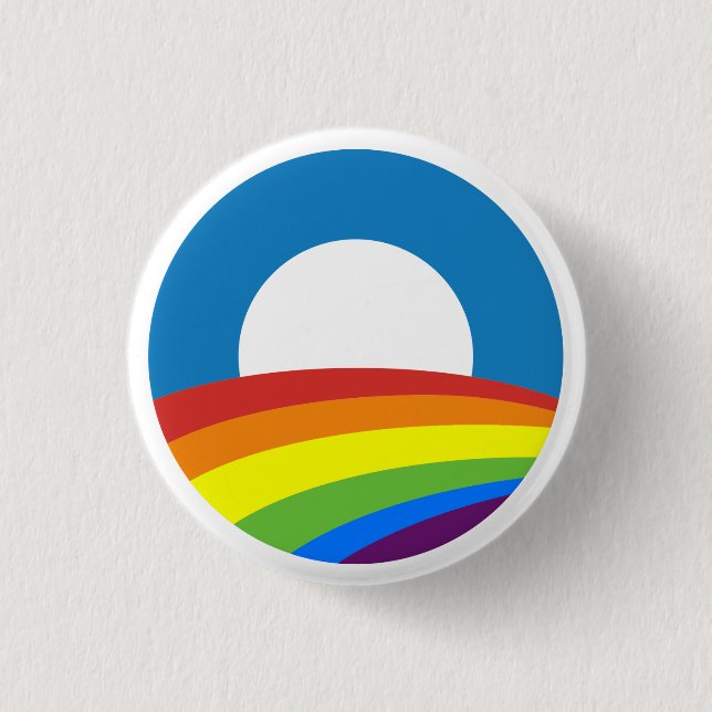 Badge Rond 2,50 Cm Gay pride Rainbow Obama 2012 (Devant)