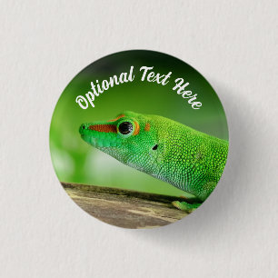 Badge Rond 2,50 Cm Gecko Géant de la Journée Verte - Phelsuma grandis