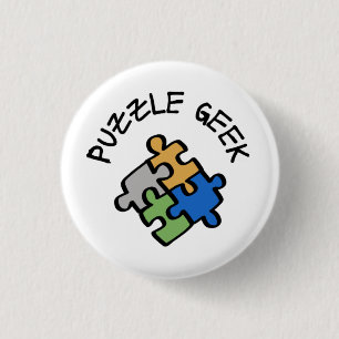 Badge Rond 2,50 Cm Geek de puzzle