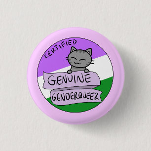 Badge Rond 2,50 Cm Genderqueer véritable
