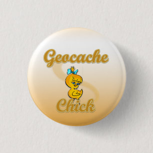 Badge Rond 2,50 Cm Geocache Chick