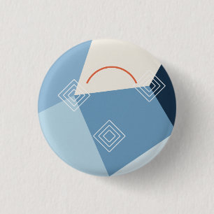 Badge Rond 2,50 Cm Géométrie de glacier bleu glace