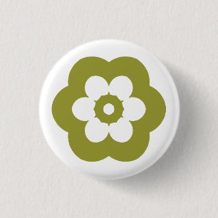 Badge Rond 2,50 Cm Géométrique 290514 (3) - Olive on White