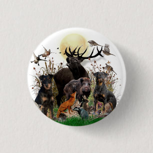 Badge Rond 2,50 Cm German Hunting Terrier (Jagdterrier)