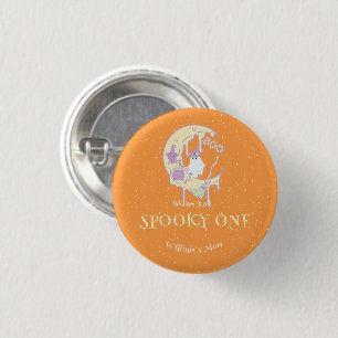 Badge Rond 2,50 Cm Ghost Éffrayant One Mom Halloween Premier annivers