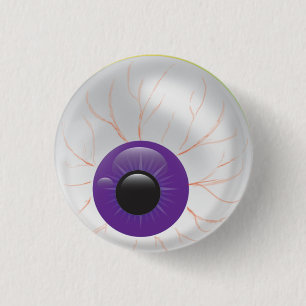 Badge Rond 2,50 Cm Globe oculaire pourpre mauvais de Halloween d'oeil