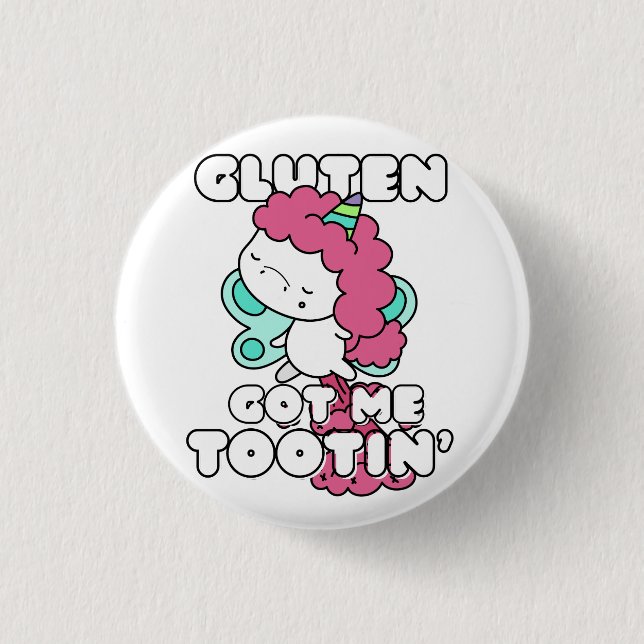 Badge Rond 2,50 Cm Gluten Me Dit Tootin (Devant)