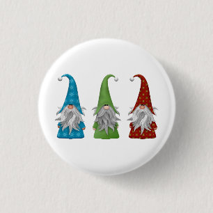 Badge Rond 2,50 Cm Gnome de Noël mignon