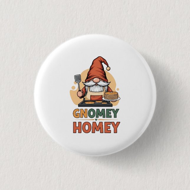 Badge Rond 2,50 Cm Gnomey Homey crêpes design (Devant)