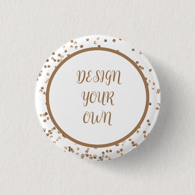 Badge Rond 2,50 Cm Gold Confetti Concevez votre propre (Devant)