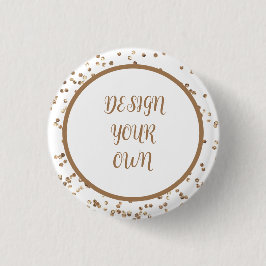 Badge Rond 2,50 Cm Gold Confetti Concevez votre propre