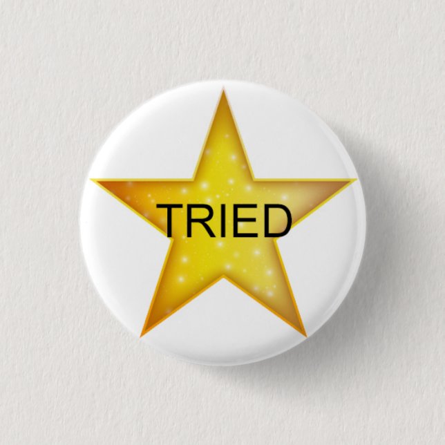Badge Rond 2,50 Cm Gold Star adulte - Essayé (Devant)