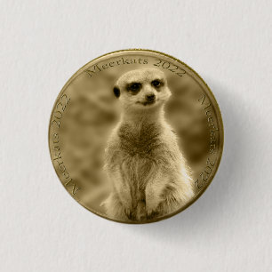 Badge Rond 2,50 Cm Golden Meerkat 2022 Pièce, insigne Casquette